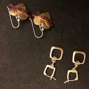 Gold tone earrings