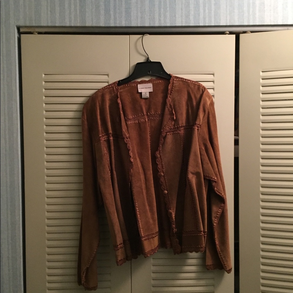 J. Marco Galleries Suede Crocheted Jacket