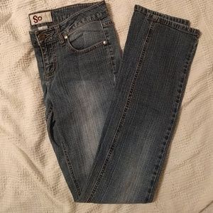 Blue wash skinny jeans