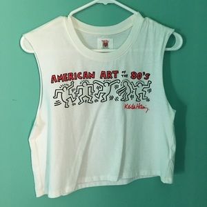 Keith Haring Cropped Muscle Tank