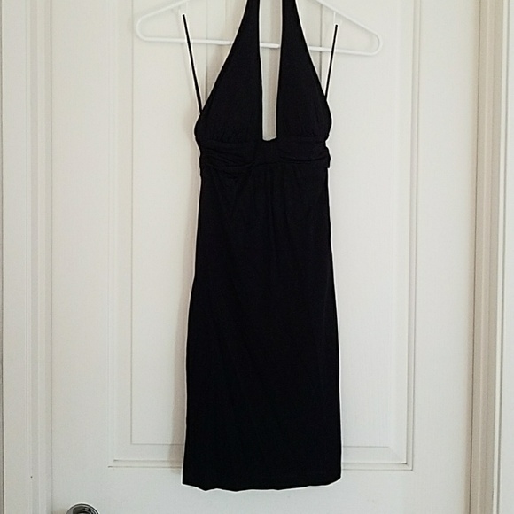 Black Streachy Deep Cut Guess Dress - Picture 1 of 3