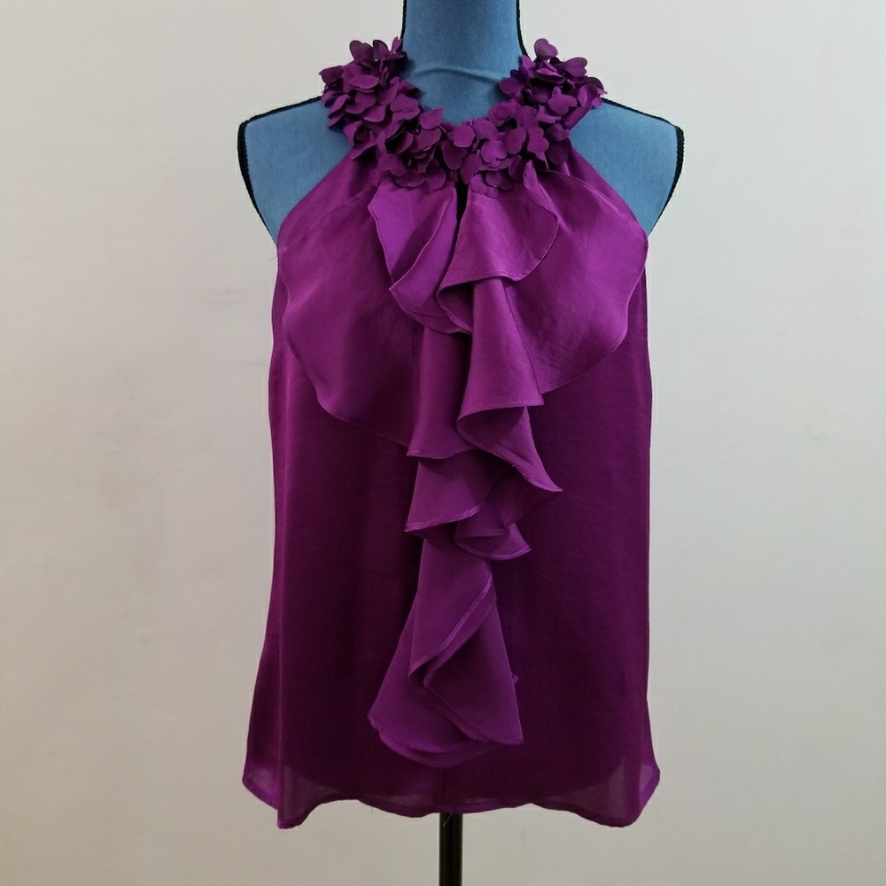 Violet & Claire Ruffle Top Peek-a-Boo Halter