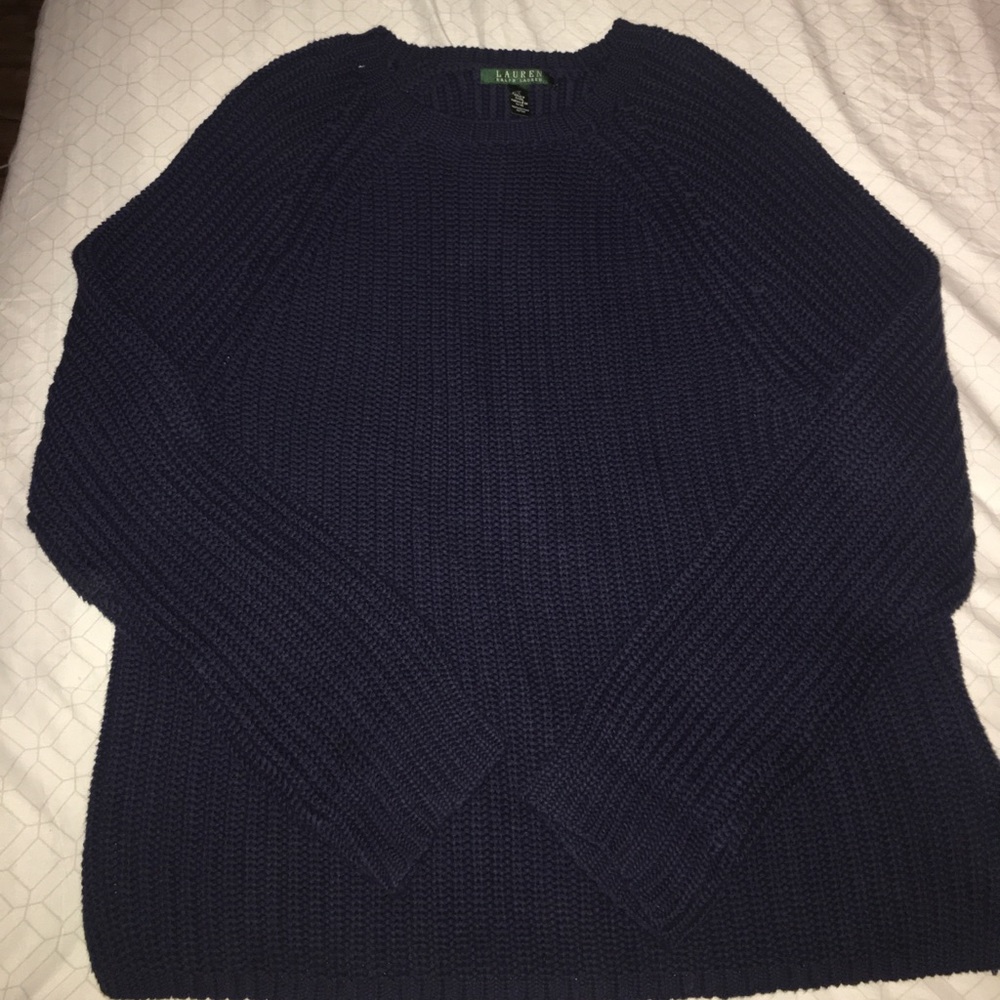 Ralph Lauren blue crew neck sweater worn once.