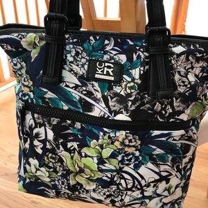 EUC beautiful floral nylon tote