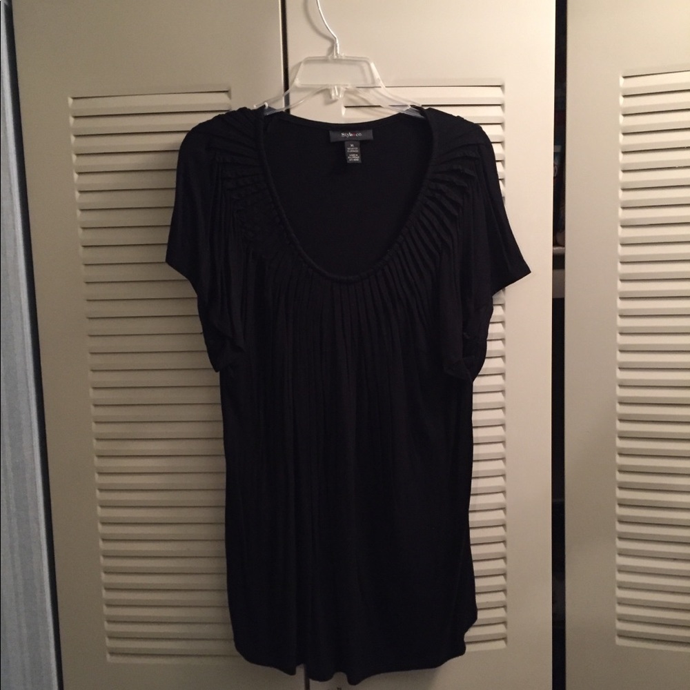 Style & Co. Black Short Sleeve Top