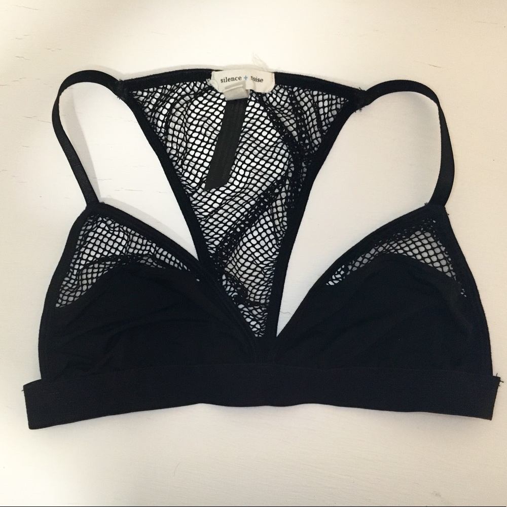 Black mesh racerback bralette