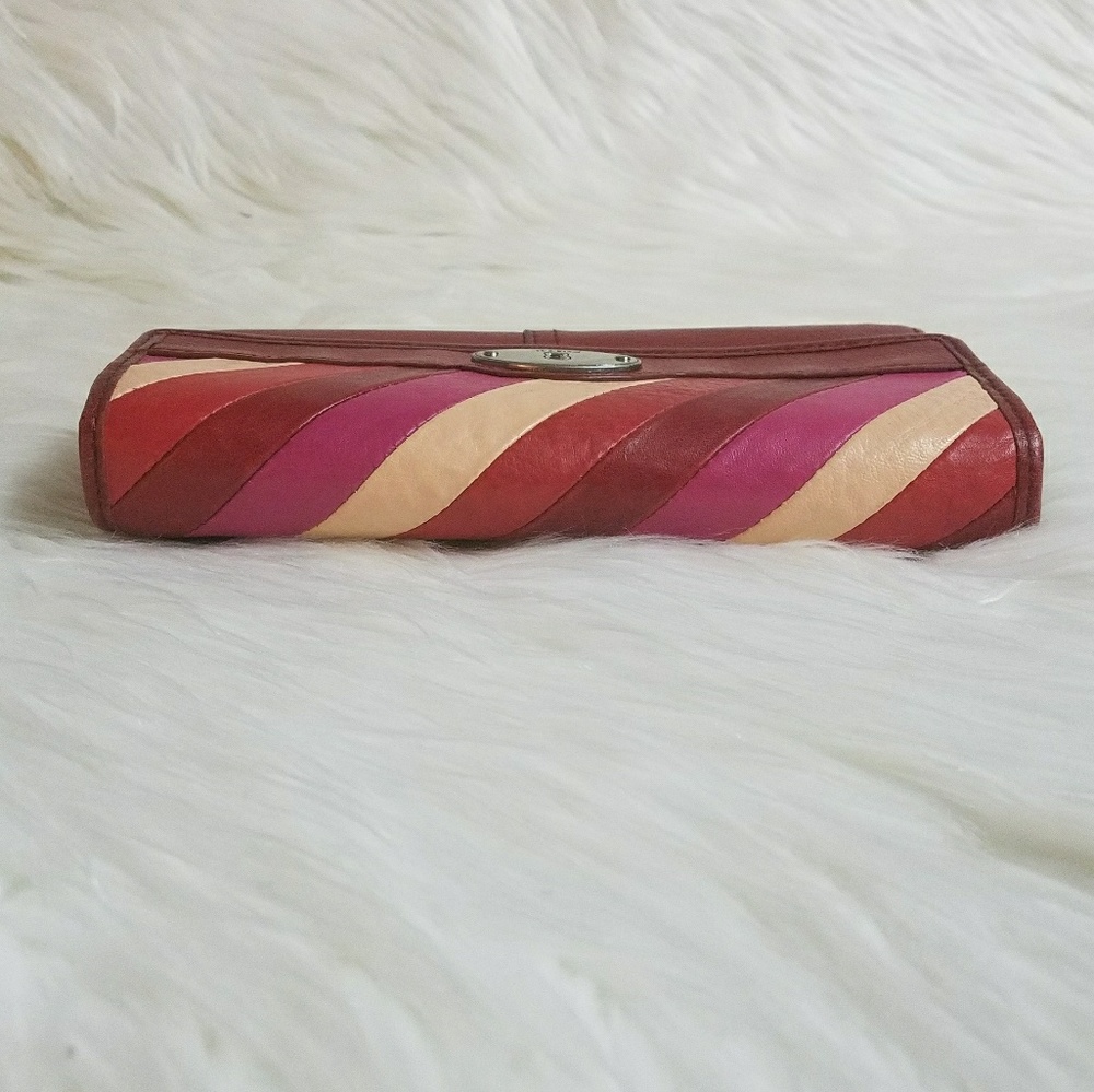 Fossil Diagonal Stripe Keyhole Check Wallet - image 2