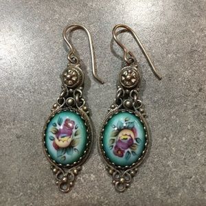 Silver and enameled earrings Silver and enameled earrings