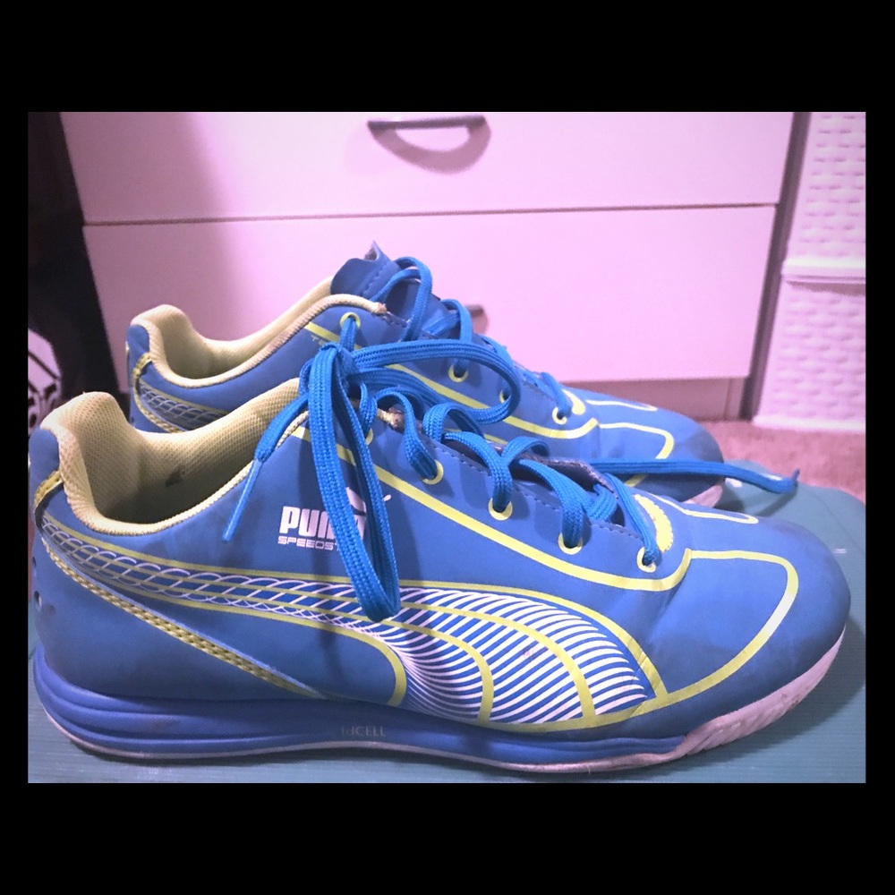 Blue puma sneakers