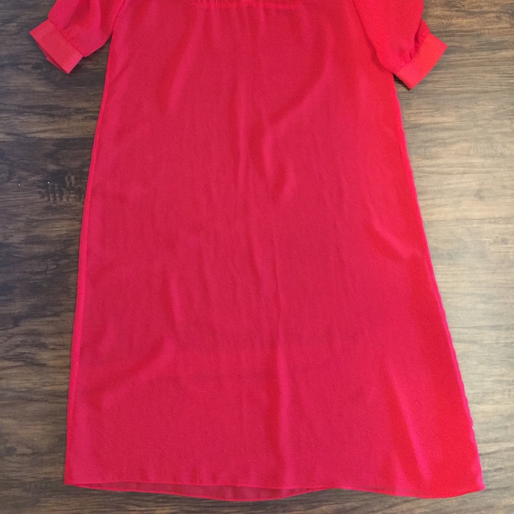 Red chiffon dress