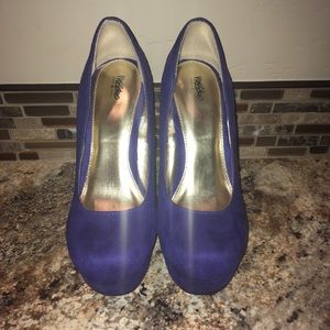 Blue Suede Wedges