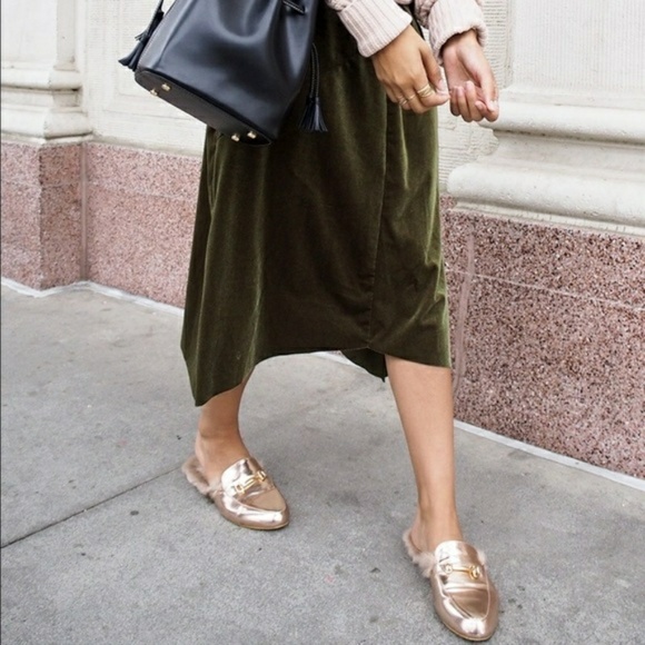 2 Pair Left🆕Penny Fur Flat Mule (Rosegold) - Picture 2 of 7