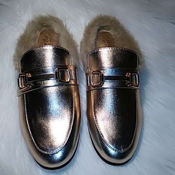 2 Pair Left🆕Penny Fur Flat Mule (Rosegold) - Picture 7 of 7