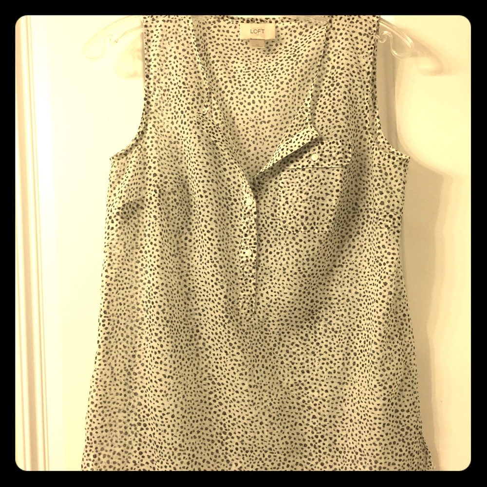Loft animal print shell top size xs