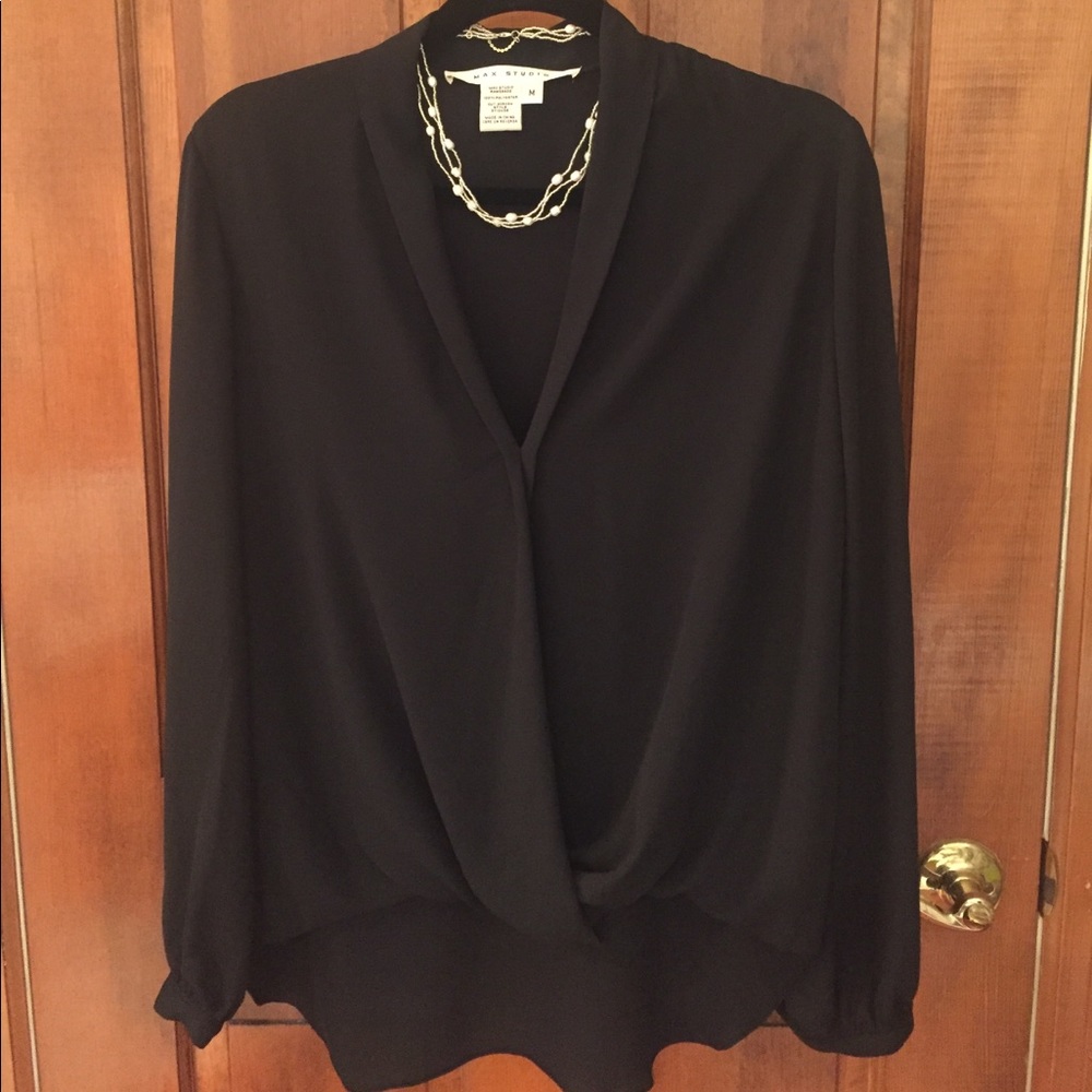 NWOT Max Studio Black Blouse