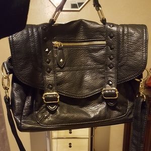 Black satchel crossbody bag purse