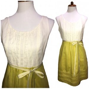 Anthro Maeve Ruffled Ottoman Chartreuse Dress Anthro Maeve Ruffled Ottoman Chartreuse Dress