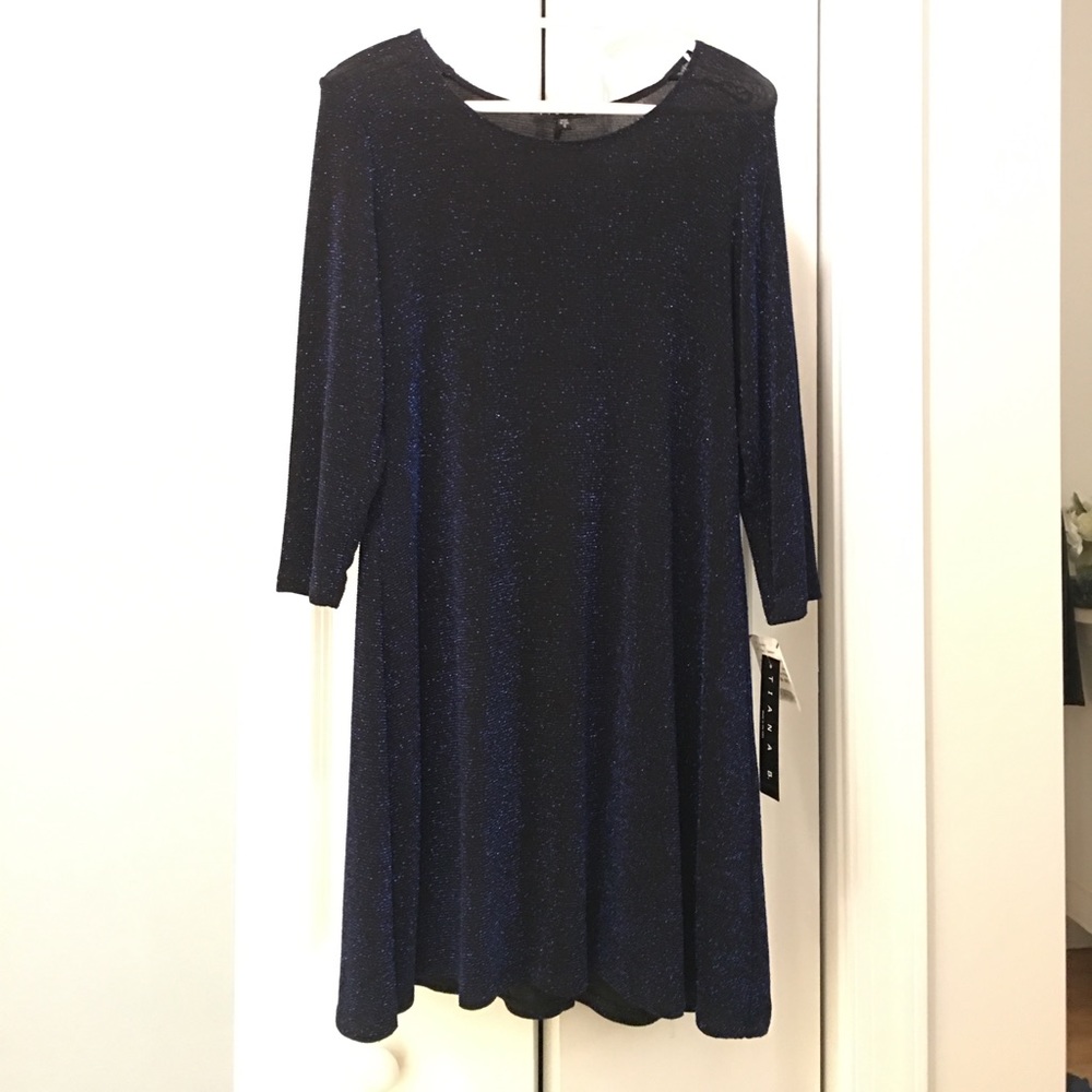 Tiana b.royal blue metallic spandex dress size 8