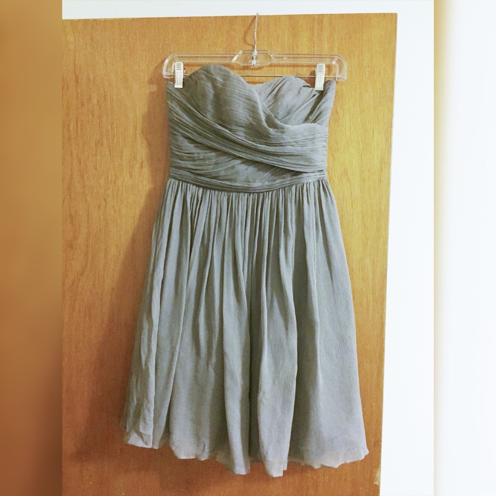 J. Crew Gray Silk Chiffon Dress