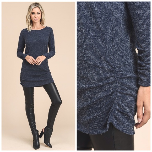 Navy Long Sleeve Tunic - Picture 2 of 2