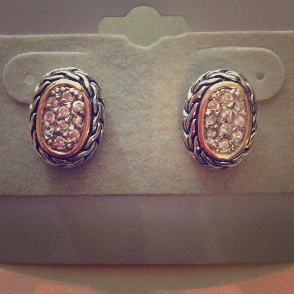David Yurman style pave earrings