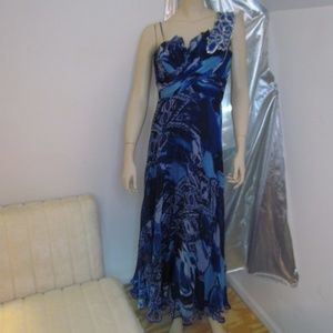 Ocean Blue Side Sequin Gown