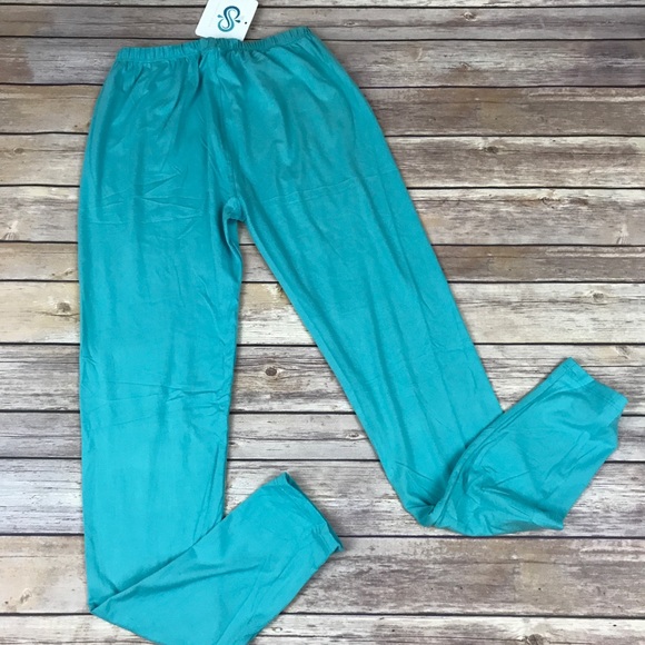 Mint Solid Knit Leggings - Picture 4 of 4