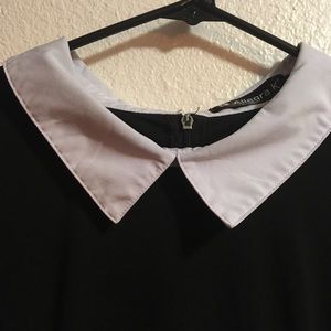 Peter Pan Neck Black Dress