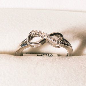Silver Diamond Infinity Ring