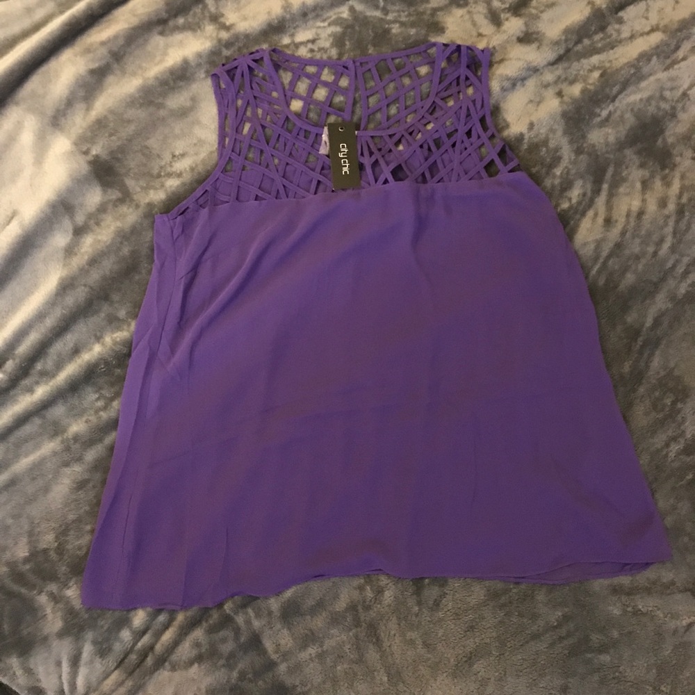 New! City Chic Blouse with shoulder netting w/ tag