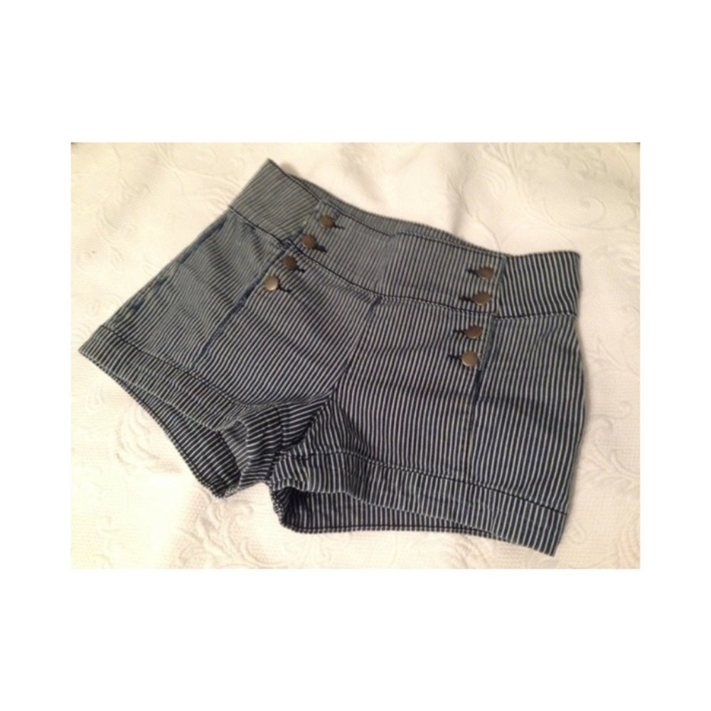 Striped Jean shorts