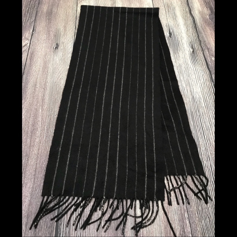 Black stripe cashmere scarf