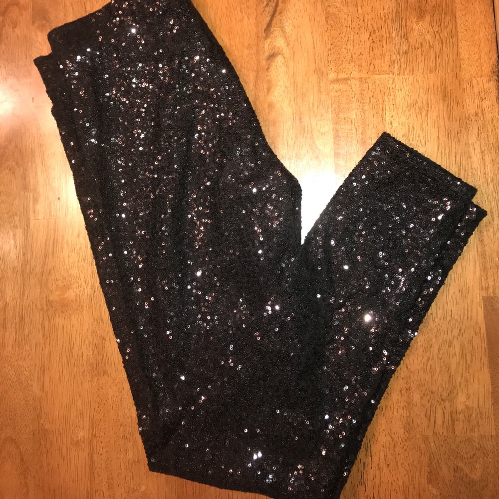 Black Sequin Leggings SZ small
