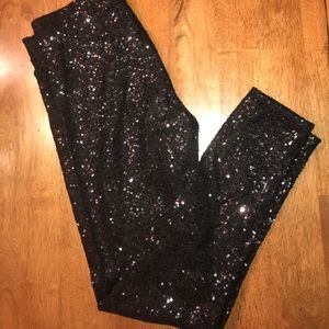 Black Sequin Leggings SZ small