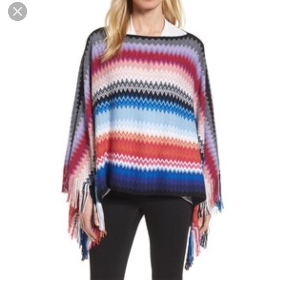One left ! Great Gift! Missoni wool blend poncho - Picture 2 of 5