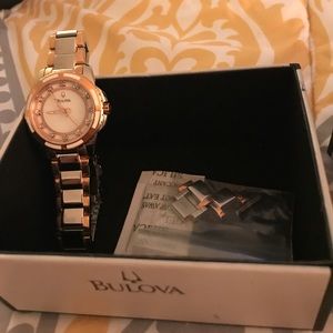Bulova Rosegold and Silver watch