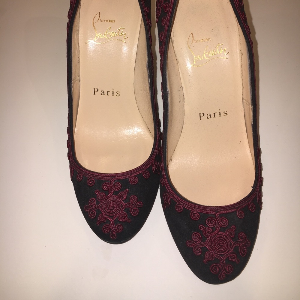 Authentic Christian Louboutin suede pumps