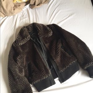 Faux Fur Chevron Jacket