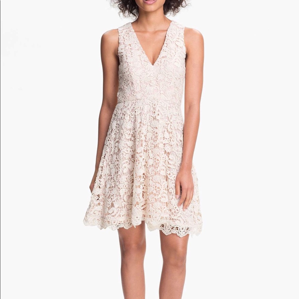 French Connection Loving Crochet Fit &Flare Dress