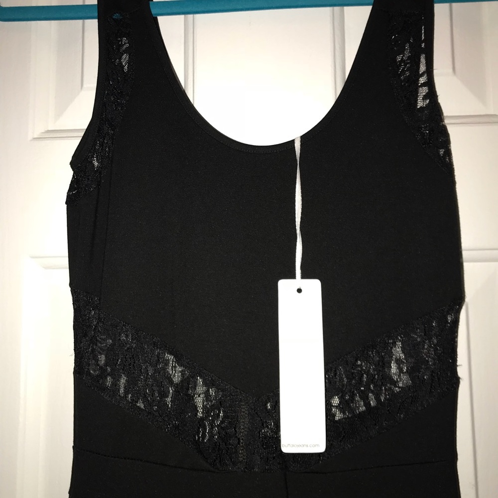 Black Partial lace Dress