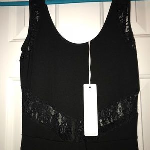 Black Partial lace Dress