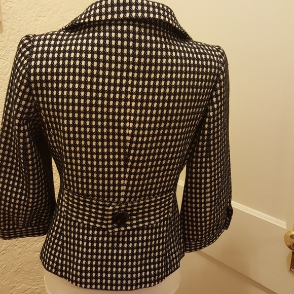 Ann Taylor 3/4 sleeve blk& wht Jacket. Sz 4 - Picture 3 of 5