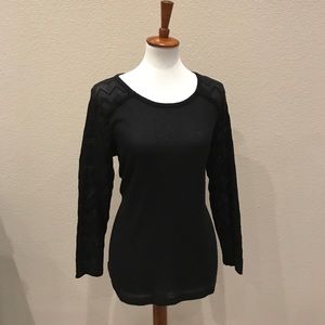 Lucky Brand lace thermal tee plus size 1X