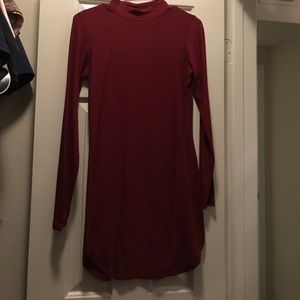 Maroon long sleeve dress