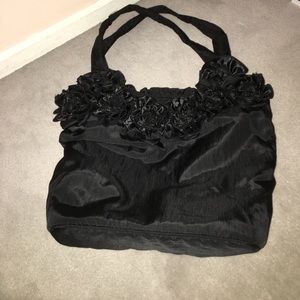 Black floral purse