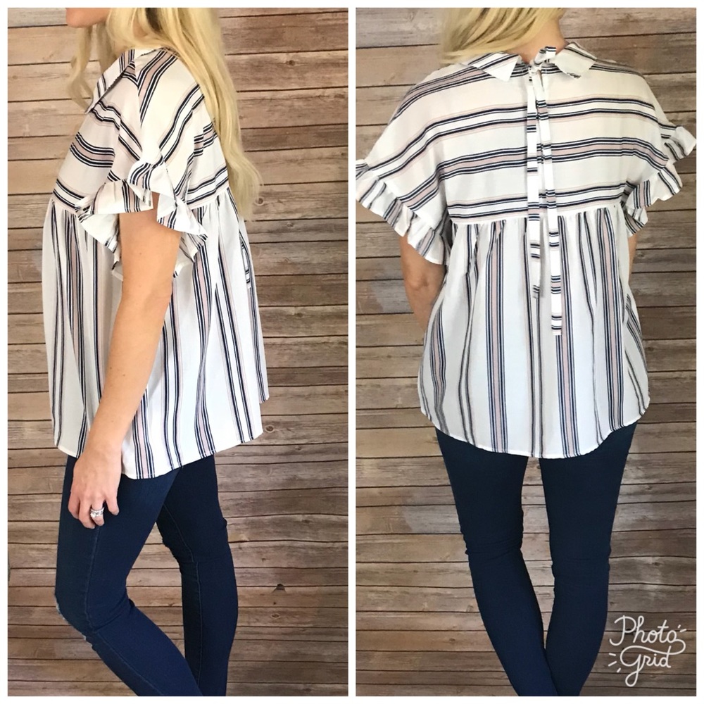 ‼️Sale‼️Pleated Collared Top - Picture 2 of 2