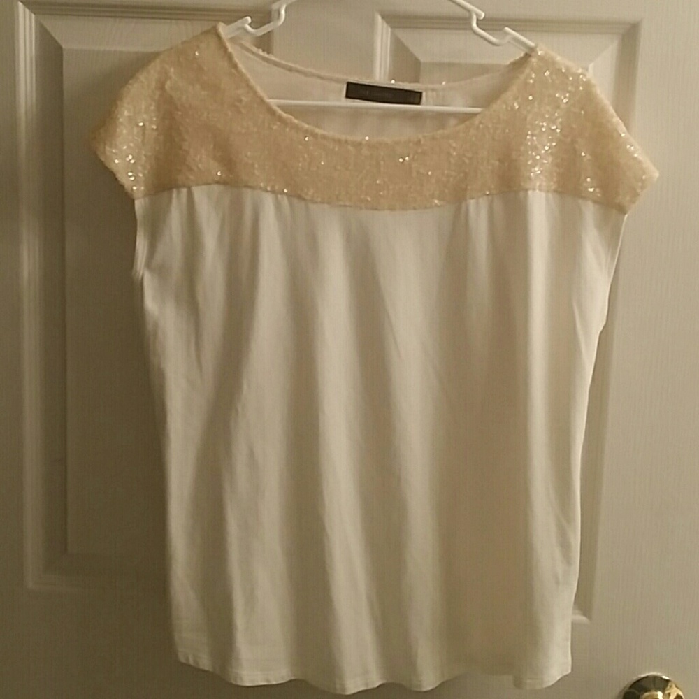 THE LIMITED Ivory Blouse w/embellishments NWT