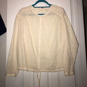 Cream floral long sleeve top