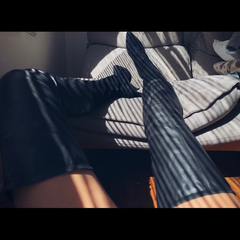 Chanel hightop suede over leather boots