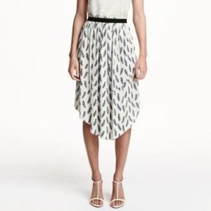 H&M Feather Patterned Flowy A Line Midi Skirt